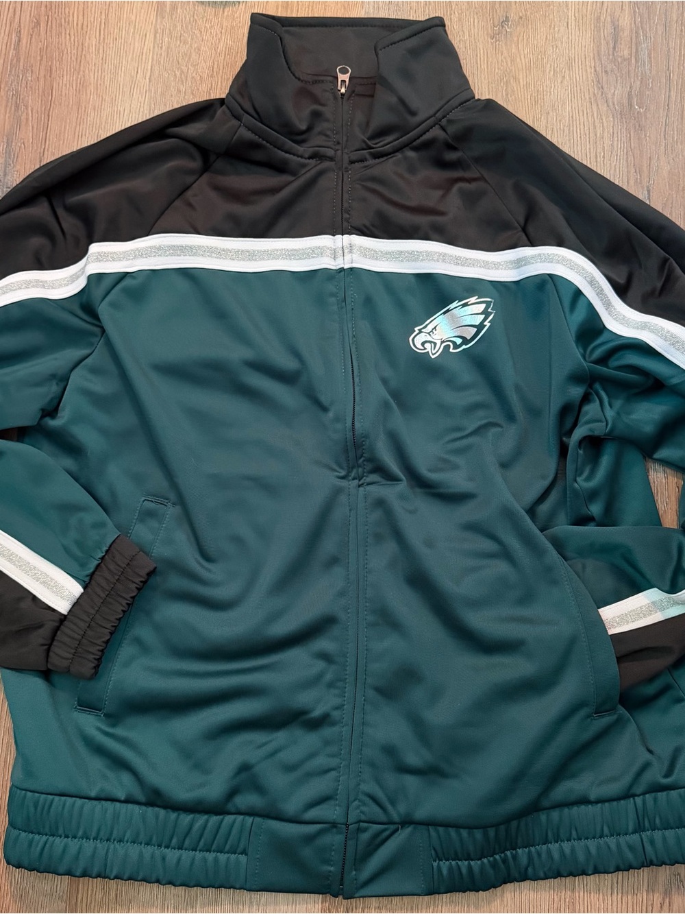 NEW Philadelphia Eagles Women's Teal and Black Track Jacket